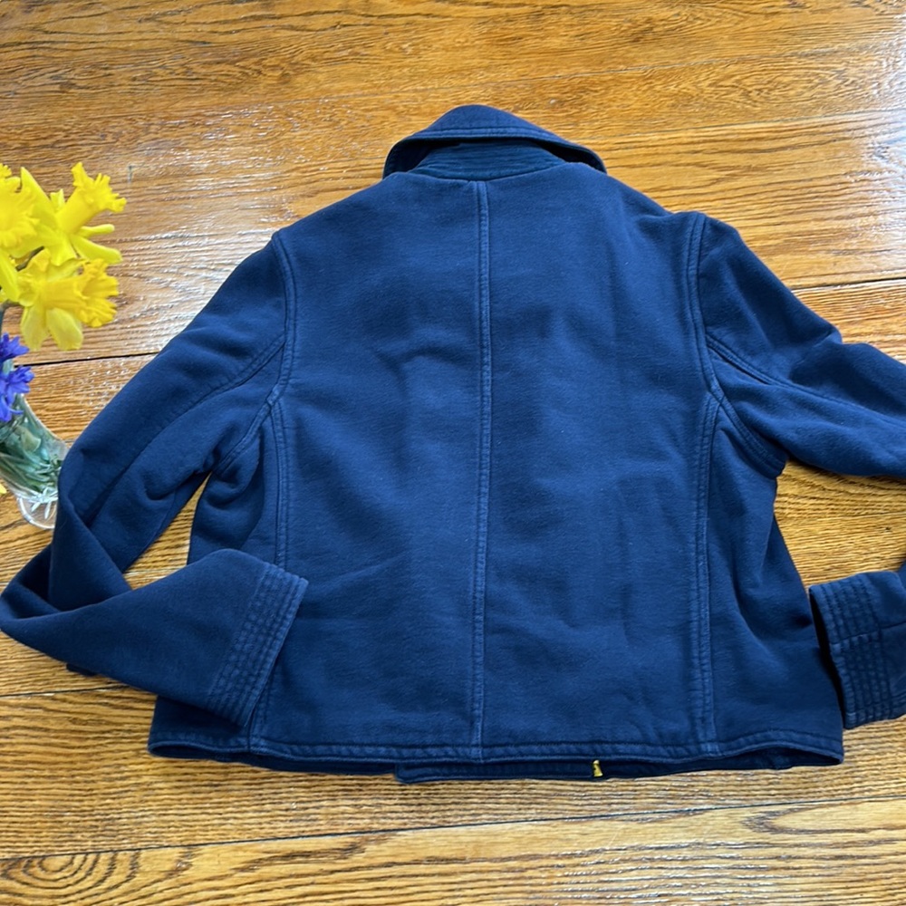 Ralph Lauren Rugby navy blue knit jacket. Blue buttons w/anchors. Size Large - Picture 6 of 12